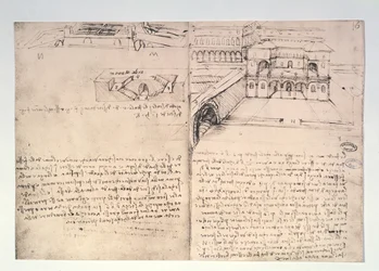 Trap, fol. 15v, en architecturale schets voor een 